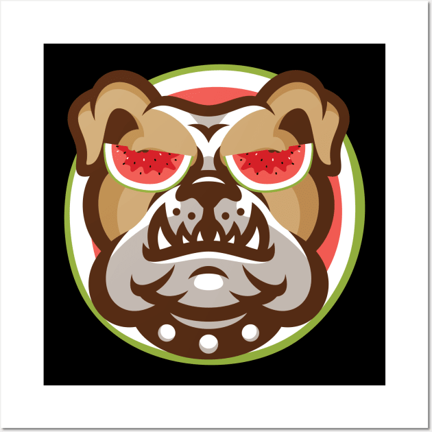 'Bulldog Watermelon' Funny Watermelon Dog Lover Wall Art by ourwackyhome